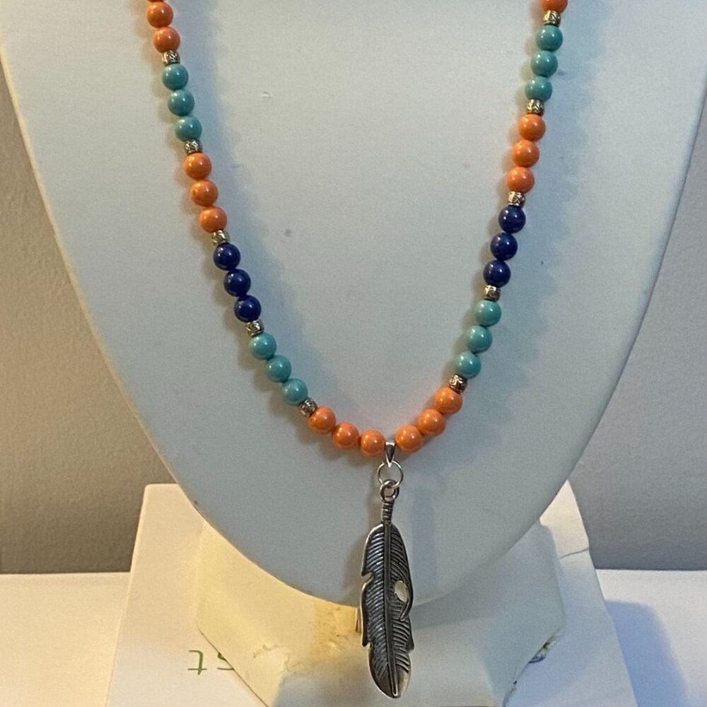 NEW Swarovski crystal pearls feather necklace